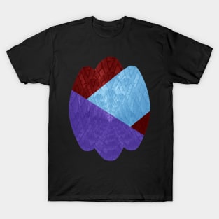 Abstract shield pattern, Red, Blue, Purple T-Shirt